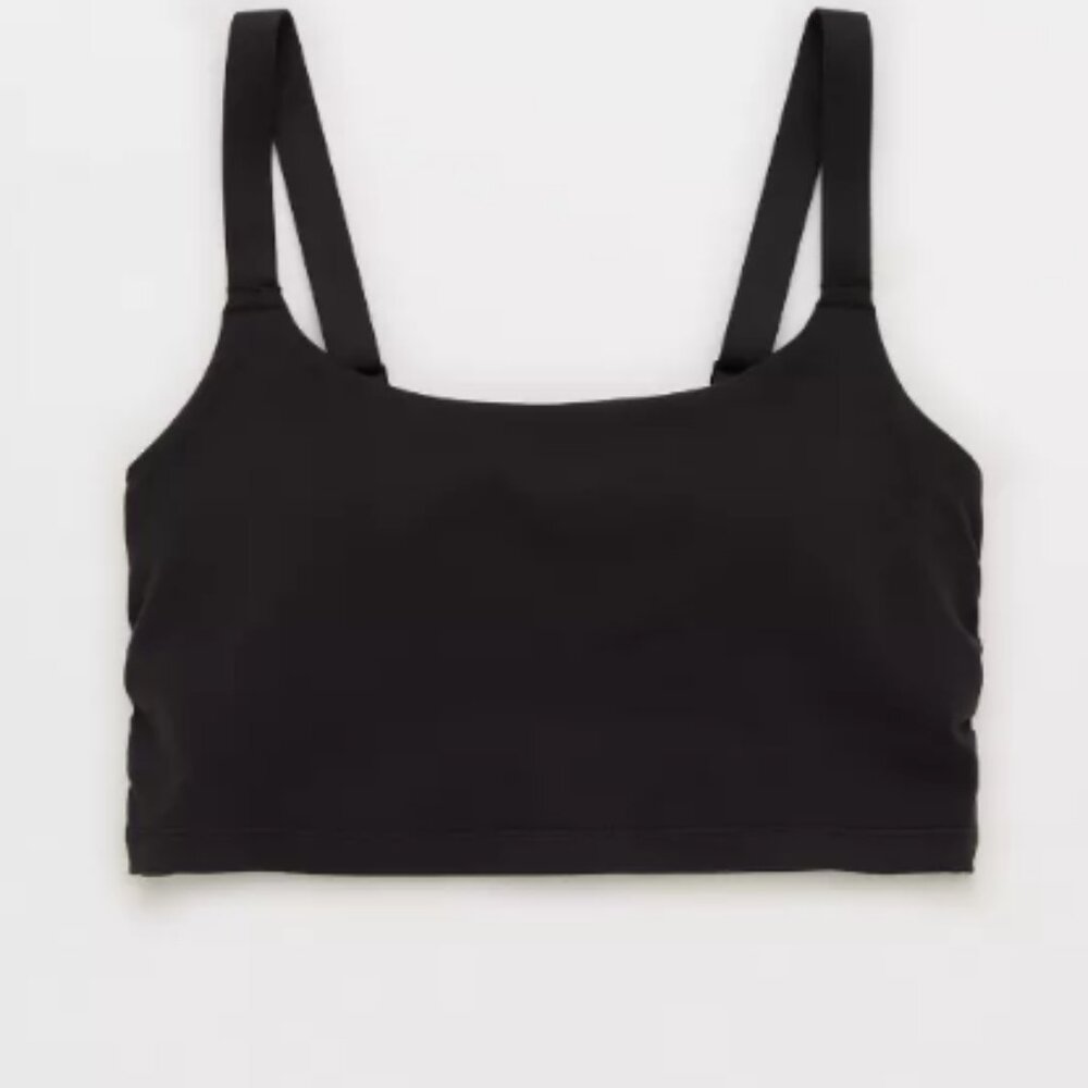 OFFLINE by AERIE longline black tank wireless bra/sport bra, L, NWT
